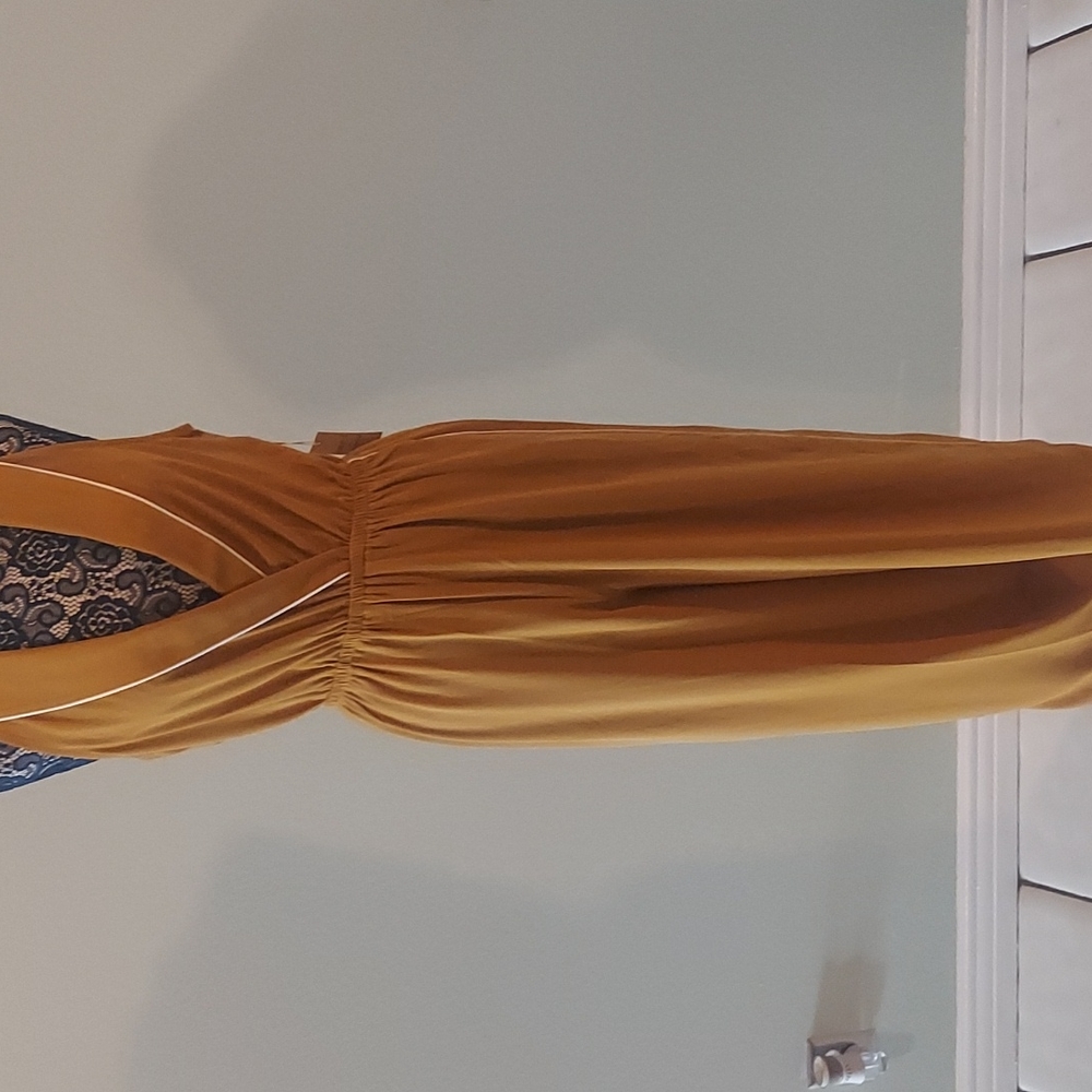Mustard vneck jumpsuit
